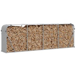 Porte-bûches Gris clair 300 x 45 x 100 cm Acier galvanisé 556782556782