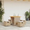 Ensemble à manger de jardin avec coussins 5pcs Beige poly rotin 556786556786
