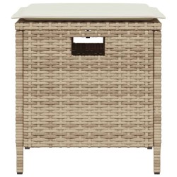 Ensemble à manger de jardin avec coussins 5pcs Beige poly rotin 556786556786