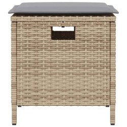 Ensemble à manger de jardin avec coussins 5pcs Beige poly rotin 556787556787