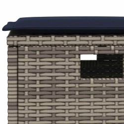 Ensemble à manger de jardin 5 pcs coussins gris résine tressée 556788556788