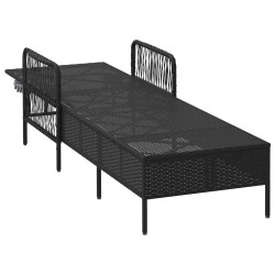 Transat Noir et blanc crème 55 x 200 x 92 cm polyrotin 556789556789
