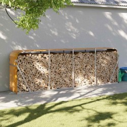 Porte-bûches aspect bois 300x45x100 cm acier galvanisé 556794556794