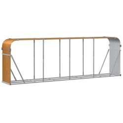 Porte-bûches aspect bois 300x45x100 cm acier galvanisé 556794556794