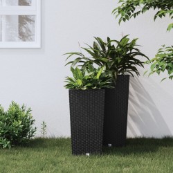Jardinière et intérieur amovible anthracite 11/26,5 L rotin PP 556796556796