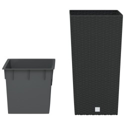 Jardinière et intérieur amovible anthracite 11/26,5 L rotin PP 556796556796