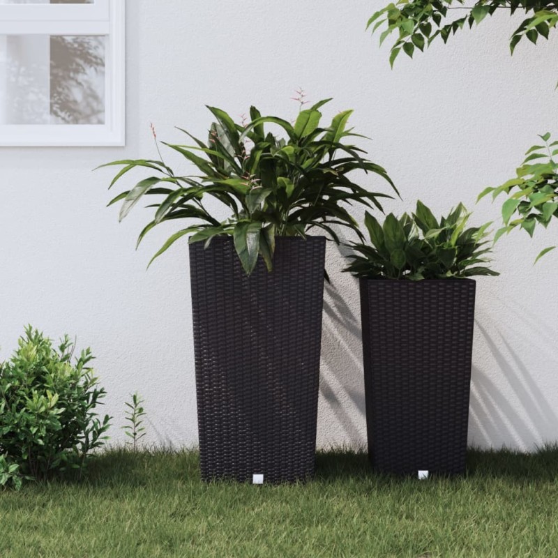 Jardinière et intérieur amovible anthracite 21 /49 L rotin PP 556797556797