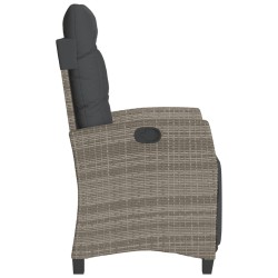 Ensemble de bistro 3 pcs avec coussins gris résine tressée 556798556798