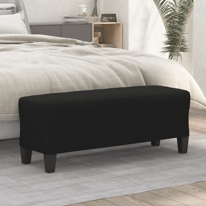 Banc Noir 100x35x41 cm Tissu microfibre 556856556856