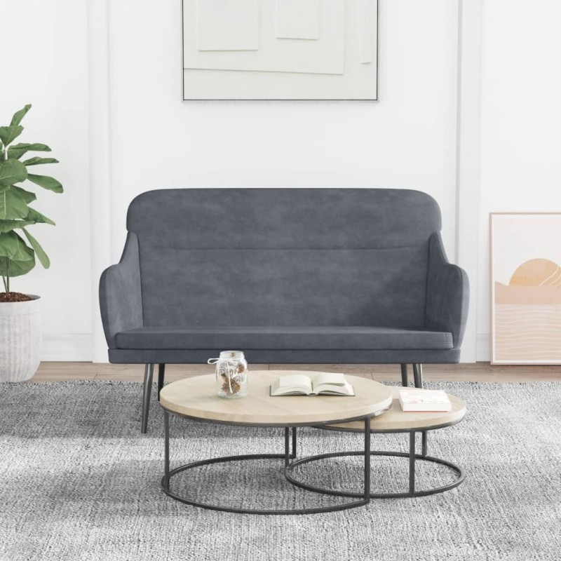 Banc Gris foncé 110x76x80 cm Velours 556859556859