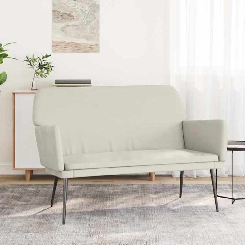 Banc Crème 108x79x79 cm Velours 556864556864