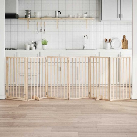 Barrière pour chien avec porte pliable 6 panneaux 300 cm Bois de peuplier 556874556874