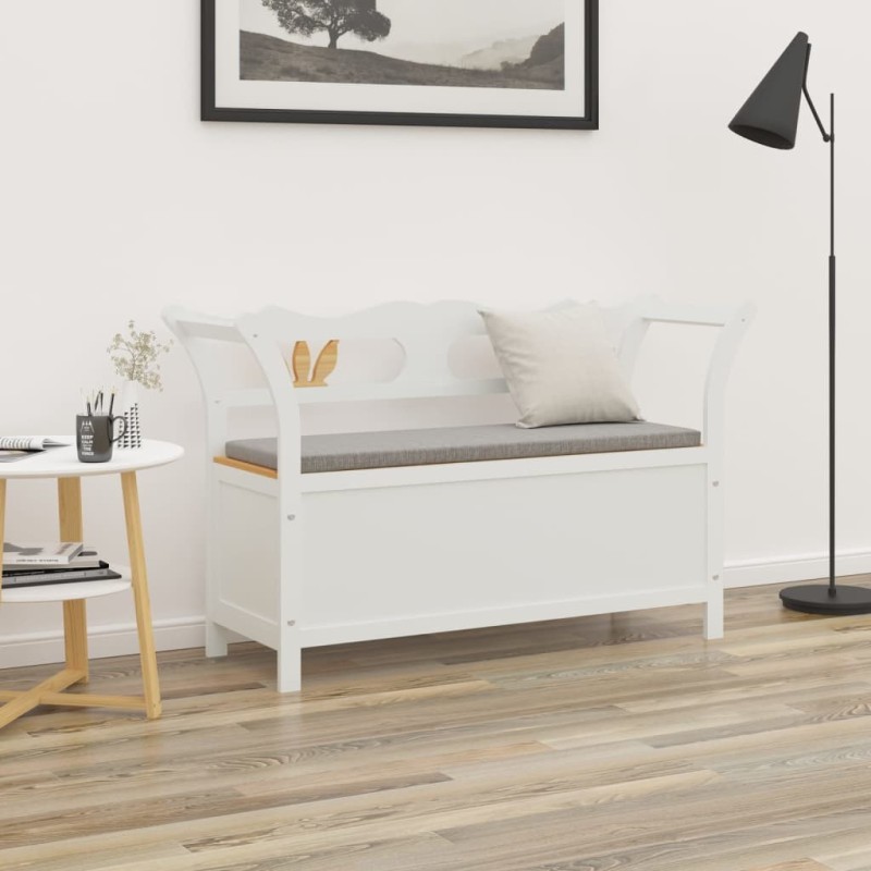 Banc Blanc 107x45x75,5 cm Bois de sapin solide 556878556878