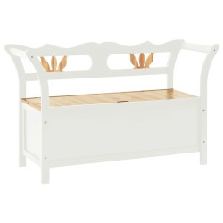 Banc Blanc 107x45x75,5 cm Bois de sapin solide 556878556878