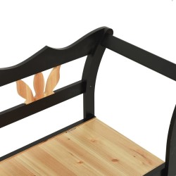 Banc Noir 107x45x75,5 cm Bois de sapin solide 556879556879