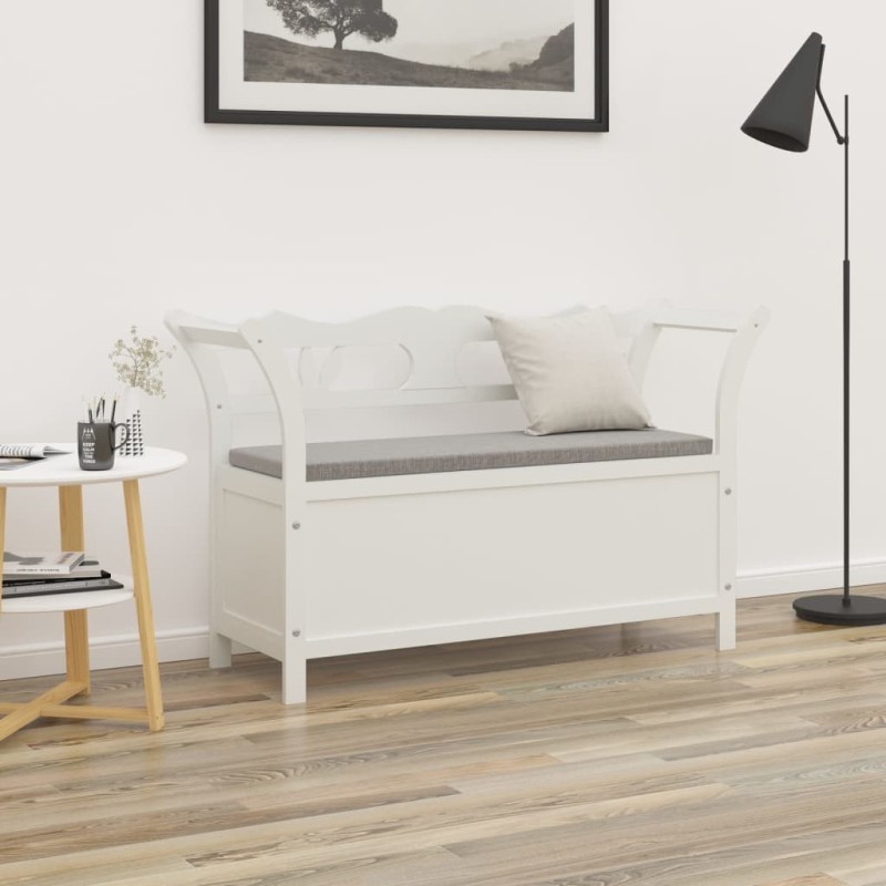 Banc Blanc 107x45x75,5 cm Bois de sapin solide 556883556883