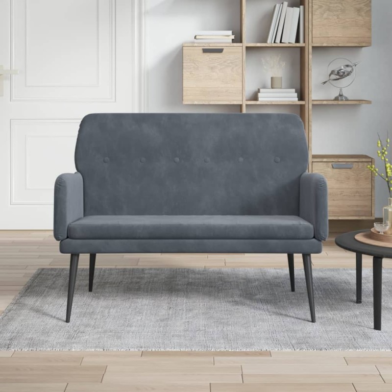 Banc Gris foncé 108x79x79 cm Velours 556886556886