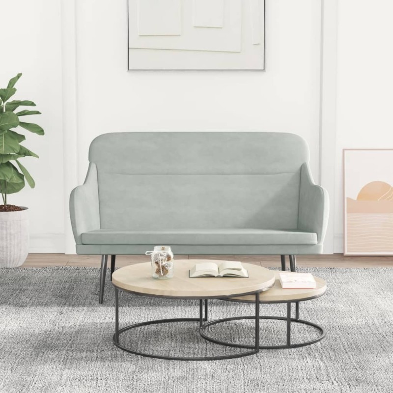 Banc Gris clair 110x76x80 cm Velours 556887556887