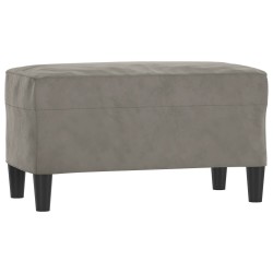 Banc Gris clair 70x35x41 cm Velours 556918556918