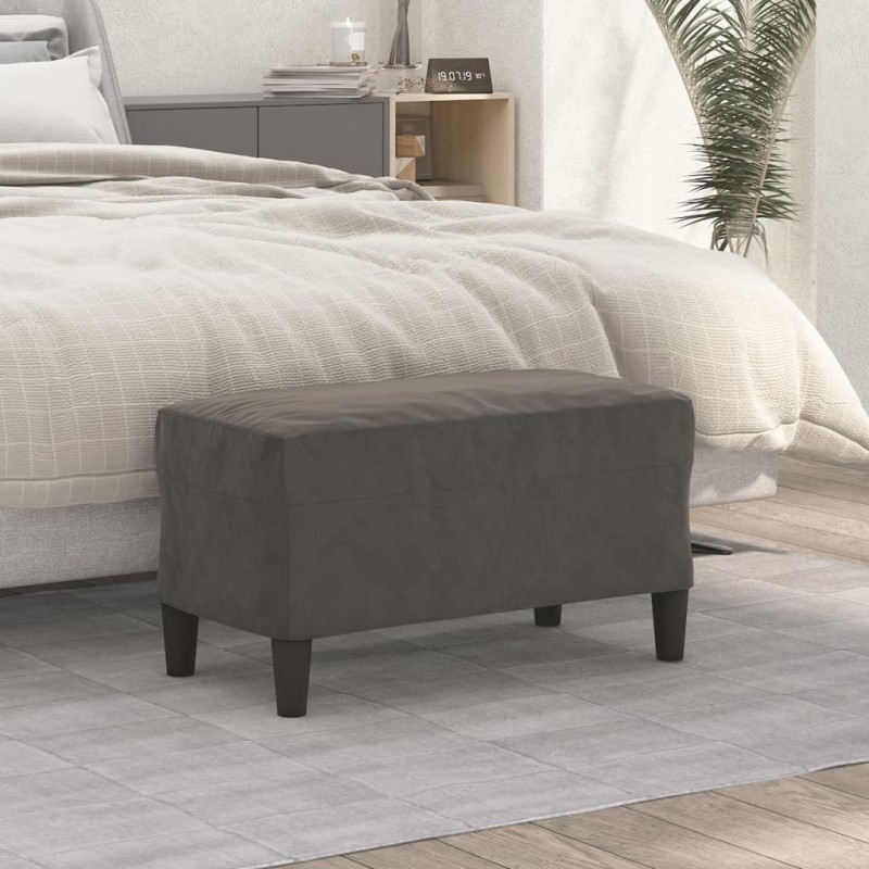 Banc Gris foncé 70x35x41 cm Velours 556925556925
