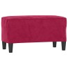 Banc Rouge bordeaux 70x35x41 cm Velours 556937556937