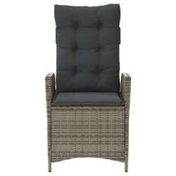 Ensemble de bistro 3 pcs avec coussins gris résine tressée 556944556944