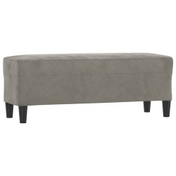 Banc Gris clair 100x35x41 cm Velours 556950556950