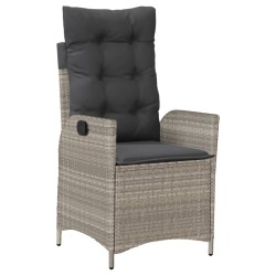 Ensemble de bistro 3 pcs et coussins gris clair résine tressée 556951556951