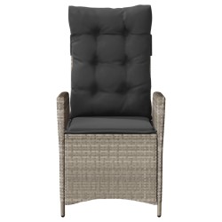 Ensemble de bistro 3 pcs et coussins gris clair résine tressée 556951556951