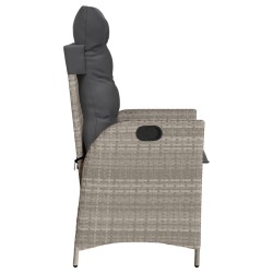 Ensemble de bistro 3 pcs et coussins gris clair résine tressée 556951556951