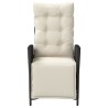 Chaise inclinable de jardin et repose-pied noir résine tressée 556952556952