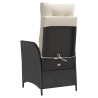 Chaise inclinable de jardin et repose-pied noir résine tressée 556952556952