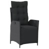 Chaise inclinable de jardin et repose-pied noir résine tressée 556953556953
