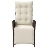 Chaise inclinable de jardin repose-pied marron résine tressée 556954556954