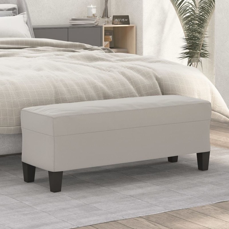 Banc Gris clair 100x35x41 cm Tissu microfibre 557007557007