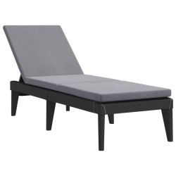 Chaise longue avec coussin anthracite 186x60x29 cm PP 557029557029