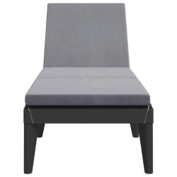 Chaise longue avec coussin anthracite 186x60x29 cm PP 557029557029
