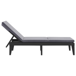 Chaise longue avec coussin anthracite 186x60x29 cm PP 557029557029