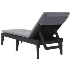 Chaise longue avec coussin anthracite 186x60x29 cm PP 557029557029