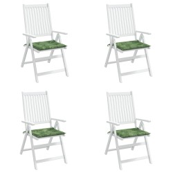 Coussins de chaise 4 pcs Vert et blanc 50 x 50 x 4 cm 557031557031