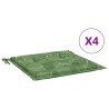 Coussins de chaise 4 pcs Vert et blanc 50 x 50 x 4 cm 557031557031