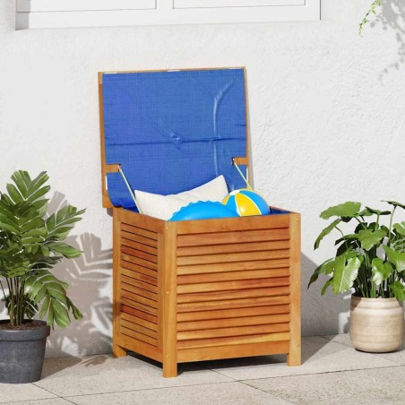 Boîte de rangement de jardin persiennes 60x50x56cm bois acacia 557032557032