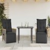 Chaises inclinables de jardin lot de 2 et coussins gris rotin 557034557034