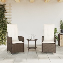 Chaises de jardin inclinables lot de 2 et table résine tressée 557046557046