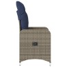 Chaise de jardin inclinable avec coussins en résine tressée grise 557047557047