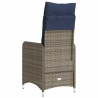 Chaise de jardin inclinable avec coussins en résine tressée grise 557047557047