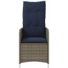 Lot de 2 chaises de jardin inclinables avec Table en résine tressée grise 557048557048