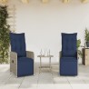 Lot de 2 chaises de jardin inclinables avec coussins en résine tressée grise 557049557049