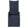 Lot de 2 chaises de jardin inclinables avec coussins en résine tressée grise 557049557049