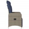 Lot de 2 chaises de jardin inclinables avec coussins en résine tressée grise 557049557049